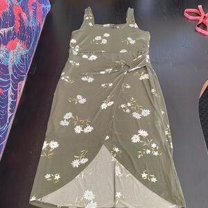 No Boundaries Olive Floral Dress